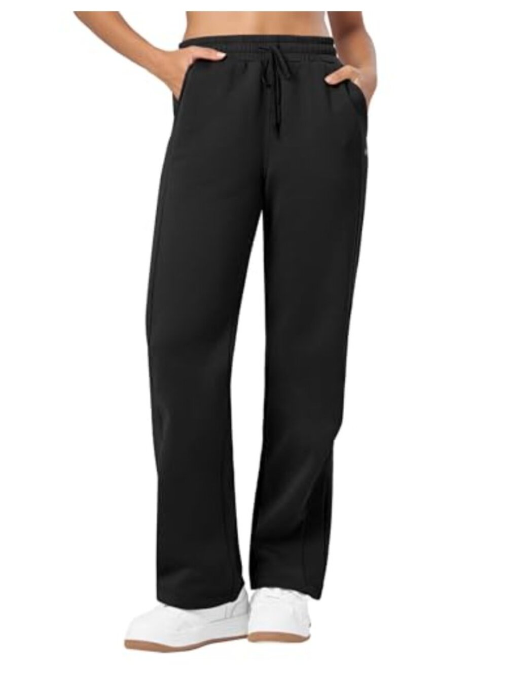 Fleece Lined Sweatpants Straight Leg Pockets Thermal Athletic Workout Casual